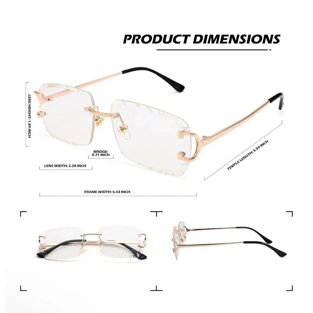 Women Sophisticated Uv400 Sunglasses Clear Lens Eye Glasses UV Protection Trendy